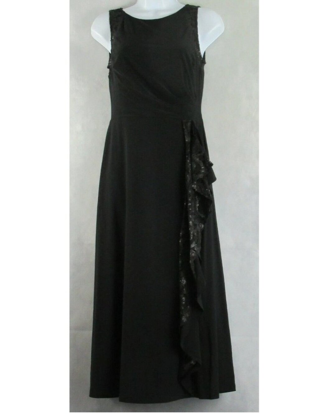Lauren Ralph Lauren Women's Lace-Trim Sleeveless Dress, Black, Size 0